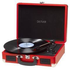 Tocadiscos denver vpl - 120 - usb con software para pc - rojo - Imagen 1