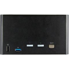 StarTech.com Switch Conmutador KVM de 2 Puertos DisplayPort 1.2 para 4 Monitores - DP HDR UHD 4K de 60Hz - Hub Ladrón de 2 Puert