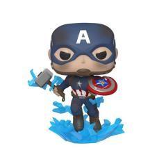 Funko pop marvel los vengadores endgame capitan america con escudo roto & mjolnir 45137 - Imagen 1