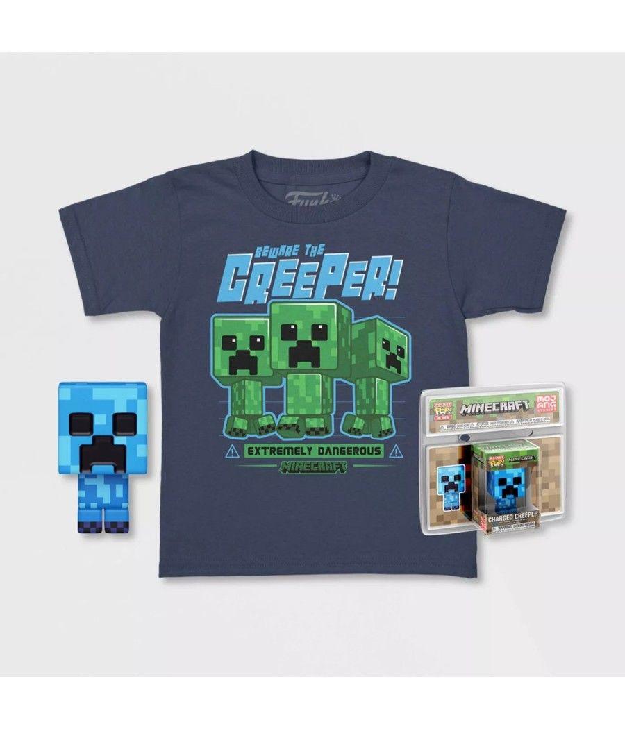 Pop & tee minecraft charged creeper funko + camiseta talla m - Imagen 1