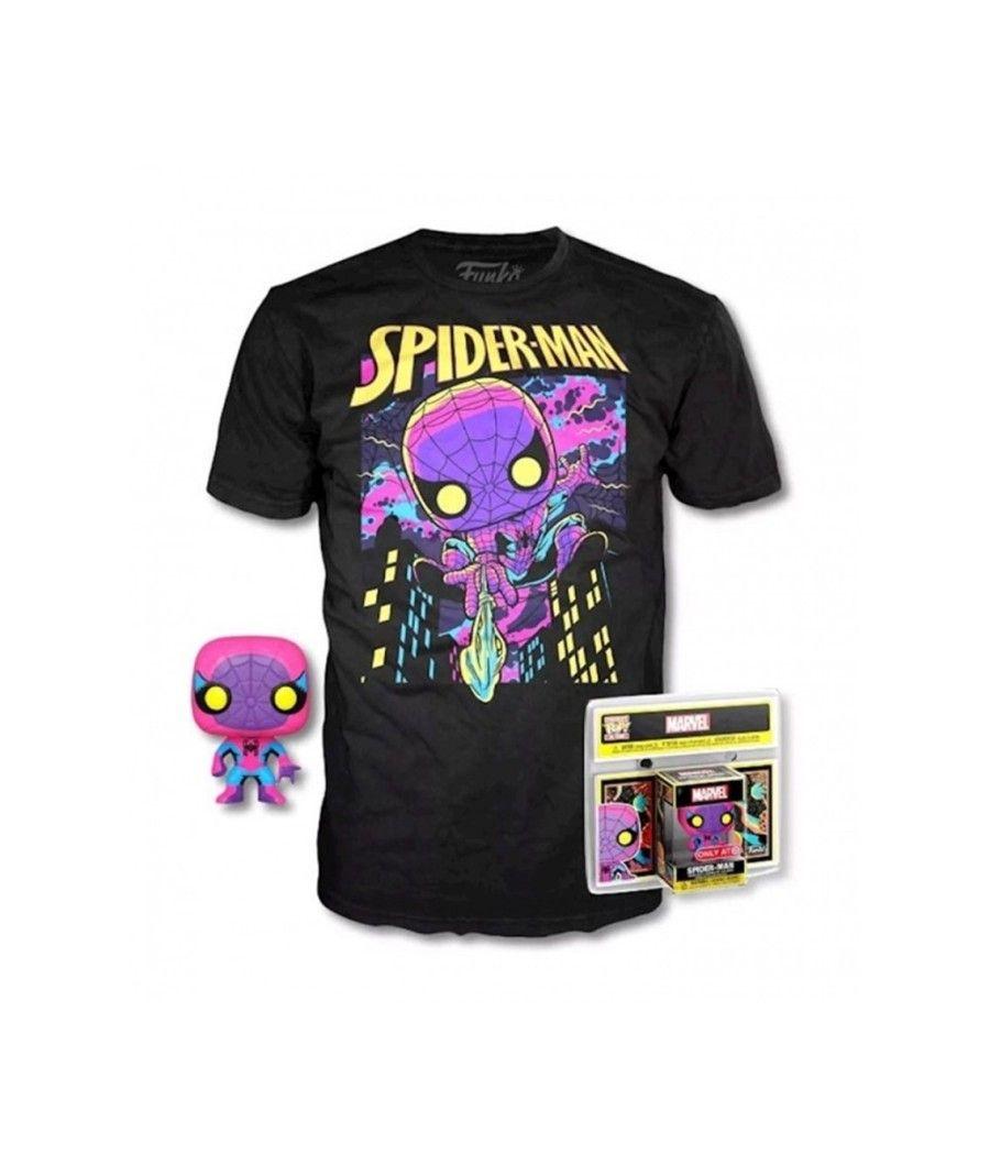 Pop & tee marvel spiderman black light funko + camiseta talla xl - Imagen 1