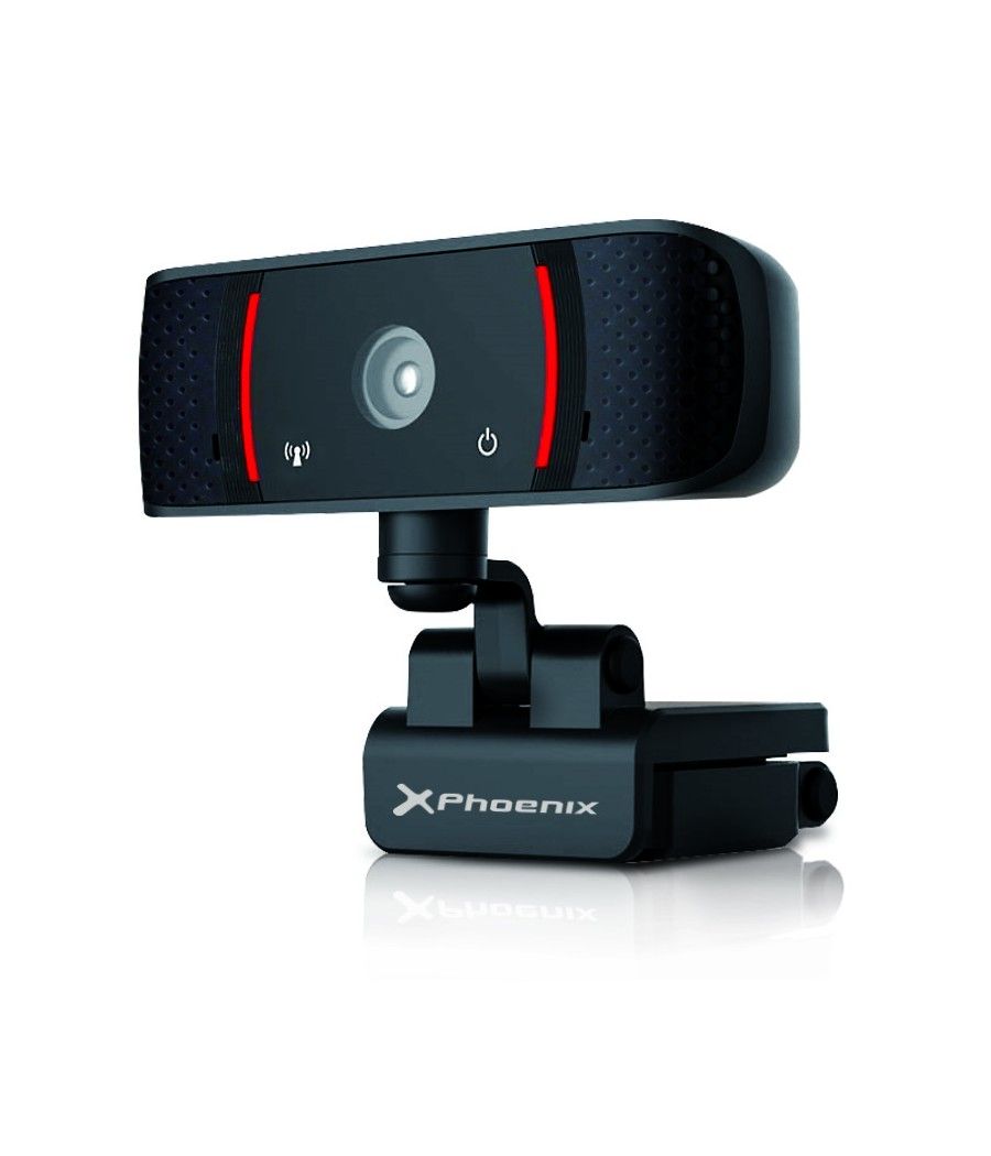 Webcam camara web usb phoenix govision full hd 1920x1080 30fps enfoque automatico rotativa 360º microfono base lista para tripod