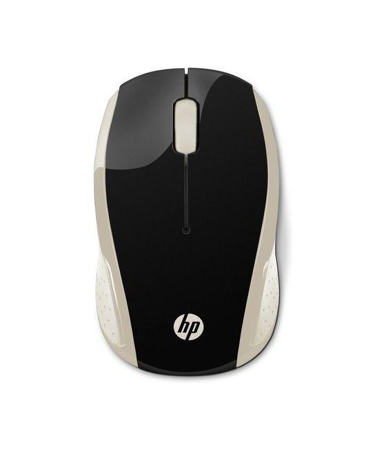 HP 200 (Silk Gold) ratón Ambidextro RF inalámbrico Óptico 1000 DPI - Imagen 1