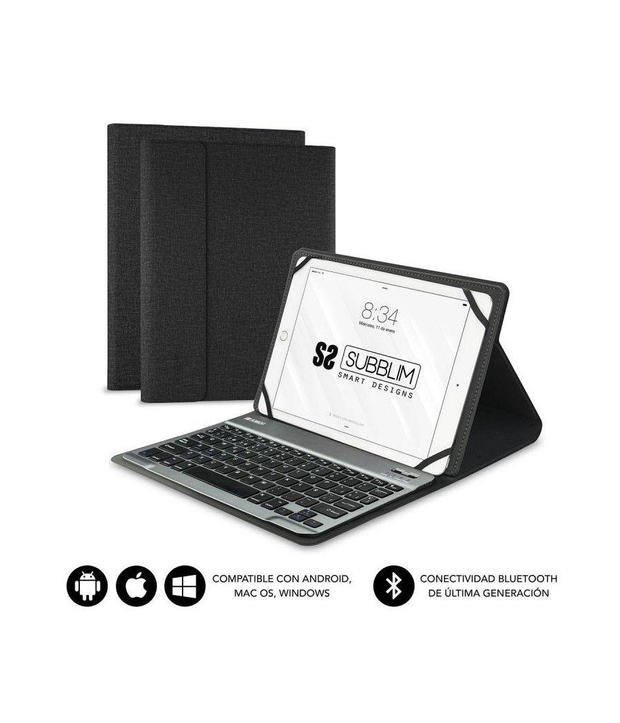 Funda con teclado subblim keytab pro bluetooth para tablets de 10.1'/ negra - Imagen 1