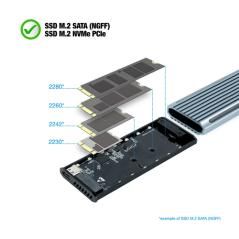 Tooq Caja Externa SSD M.2 NGFF/NVMe USB-A Gris - Imagen 4
