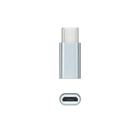 Nanocable Adaptador USB-C/M-MicroB/H, Aluminio