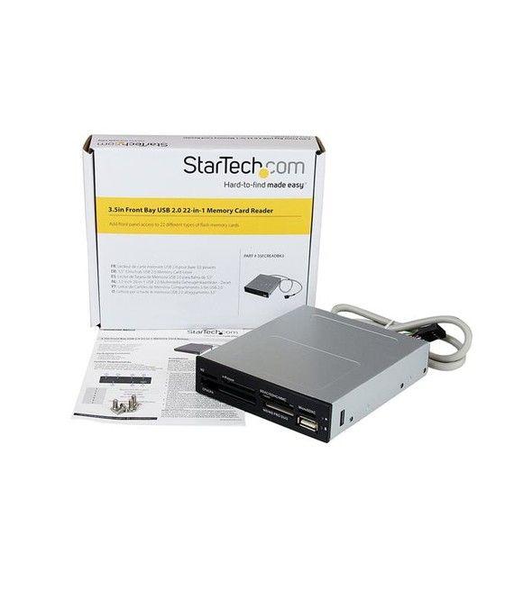 StarTech.com Adaptador Bahía Frontal 3.5in Lector para Tarjetas Memoria Flash SD CF SDHC XD M2 MS 22 en 1 - Imagen 4