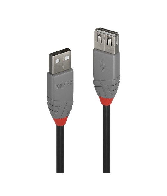 Lindy 36702 cable USB 1 m USB 2.0 USB A Negro, Gris - Imagen 1
