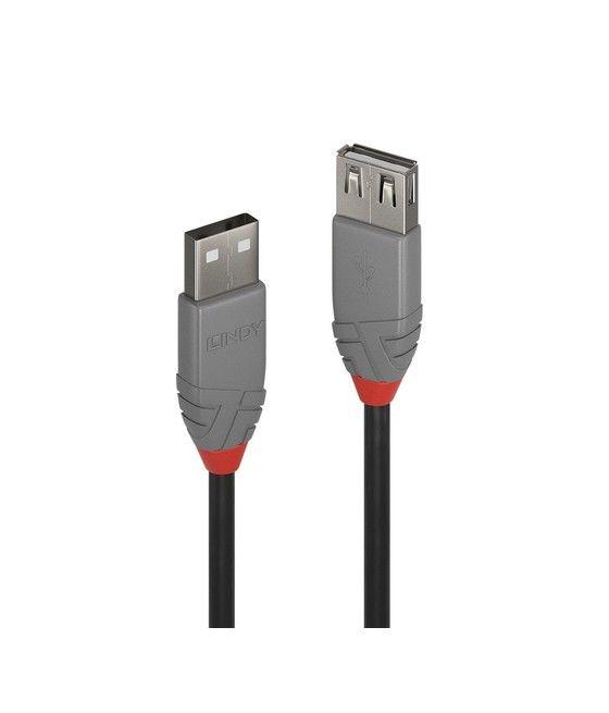 Lindy 36704 cable USB 3 m USB 2.0 USB A Negro, Gris - Imagen 1