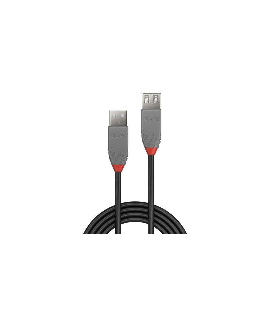 Lindy 36704 cable USB 3 m USB 2.0 USB A Negro, Gris - Imagen 2