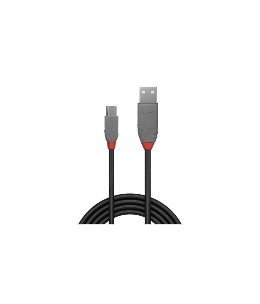 Lindy 36731 cable USB 0,5 m USB 2.0 USB A Micro-USB B Negro, Gris - Imagen 2