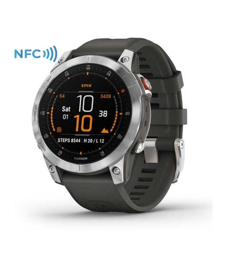Smartwatch garmin epix 2/ notificaciones/ frecuencia cardíaca/ gps/ plata y gris - Imagen 1