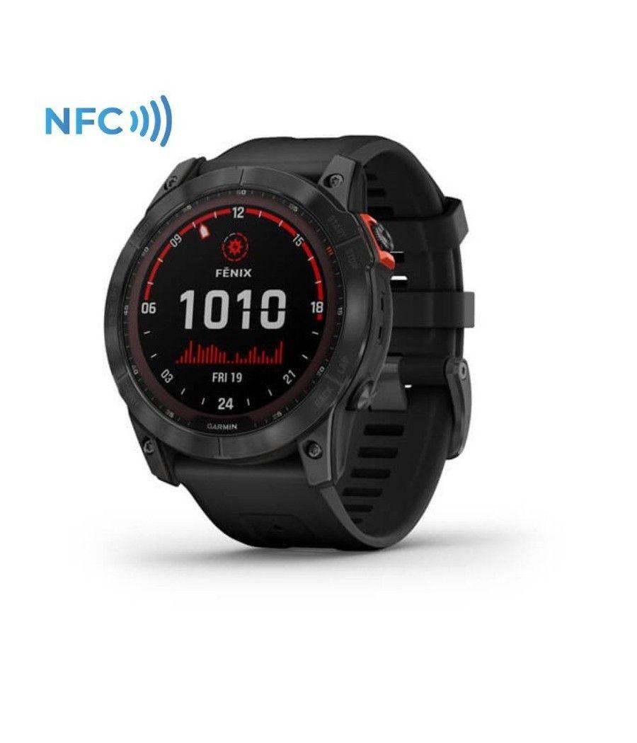 Smartwatch garmin fénix 7x solar/ notificaciones/ frecuencia cardíaca/ gps/ negro y plata - Imagen 1