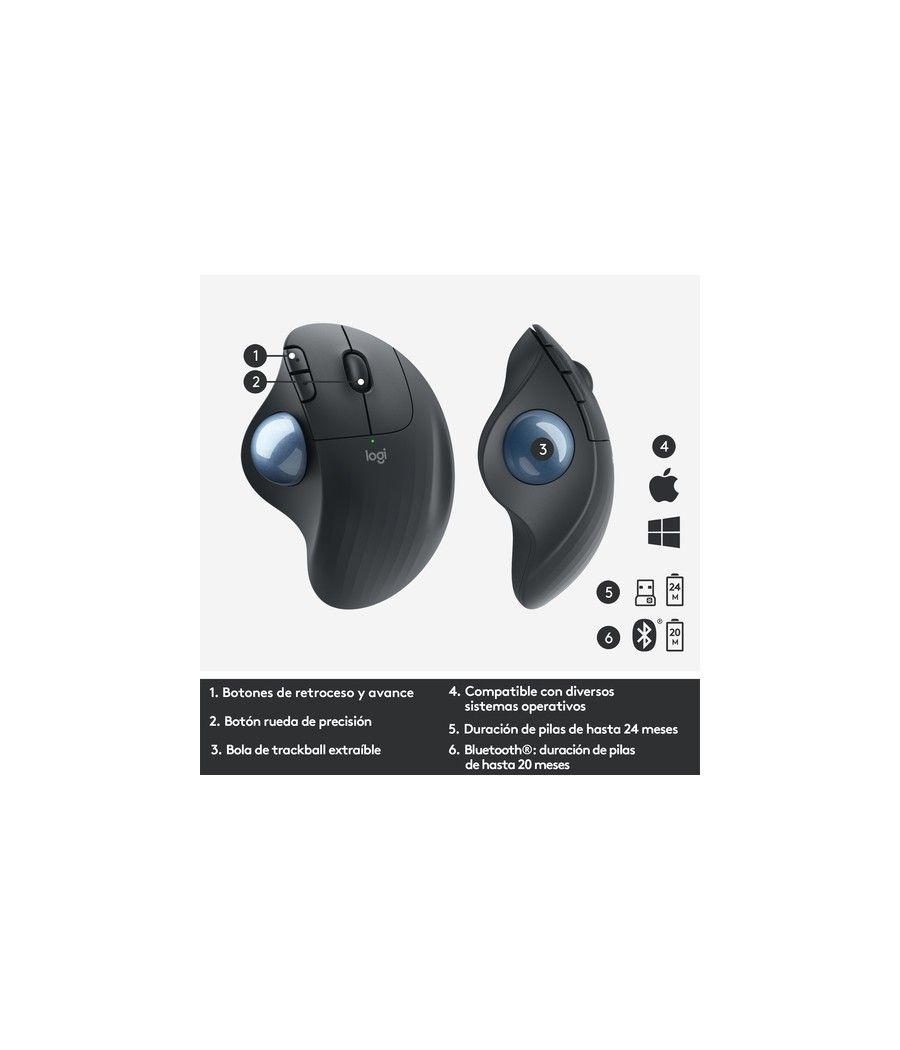 Mouse raton logitech ergo m575 bluetooth & wireless grafito - Imagen 6