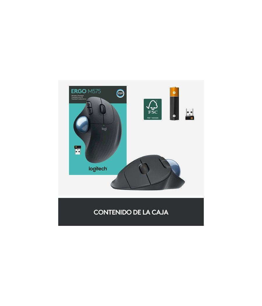 Mouse raton logitech ergo m575 bluetooth & wireless grafito - Imagen 8