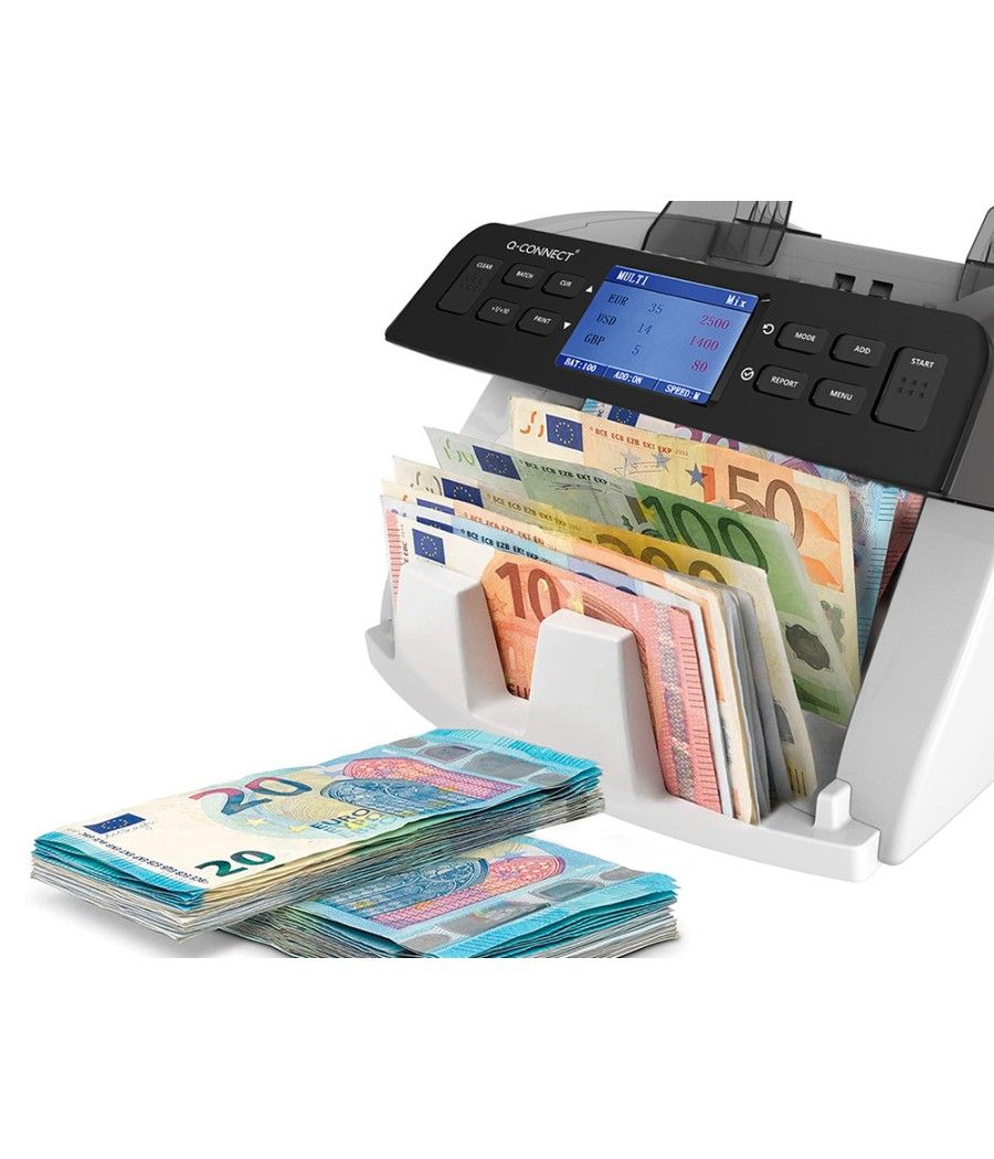 Detector y contador q-connect de billetes falsos sensor doble cis actualizacion divisas usb tarjeta sd o - Imagen 1