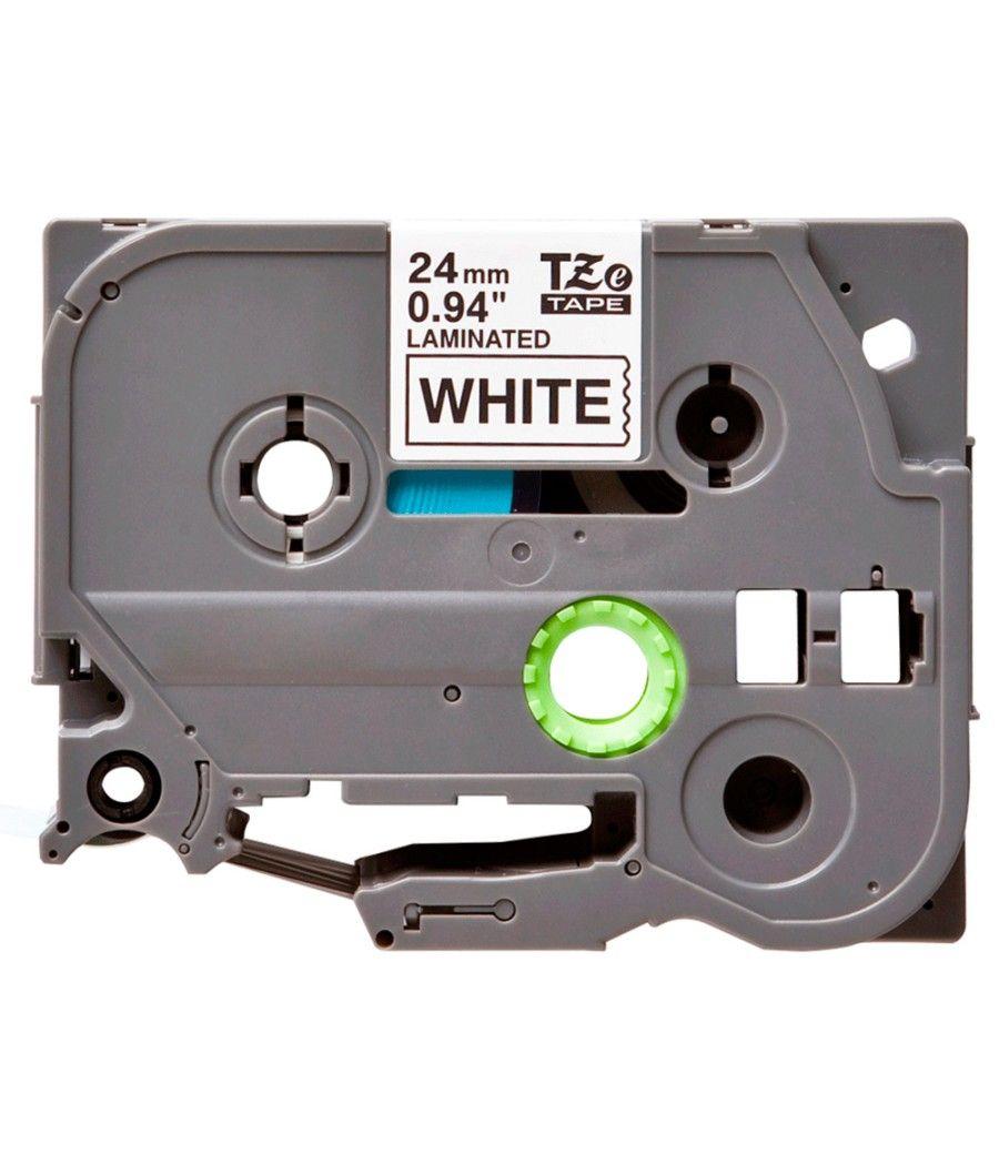 Cinta q-connect tze-251 blanco-negro 24mm longitud 8 mt - Imagen 1