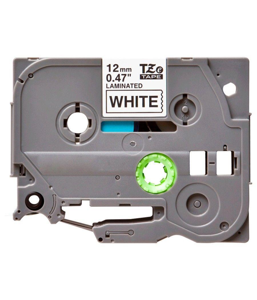 Cinta q-connect tze-231 blanco-negro 12mm longitud 8 mt - Imagen 1