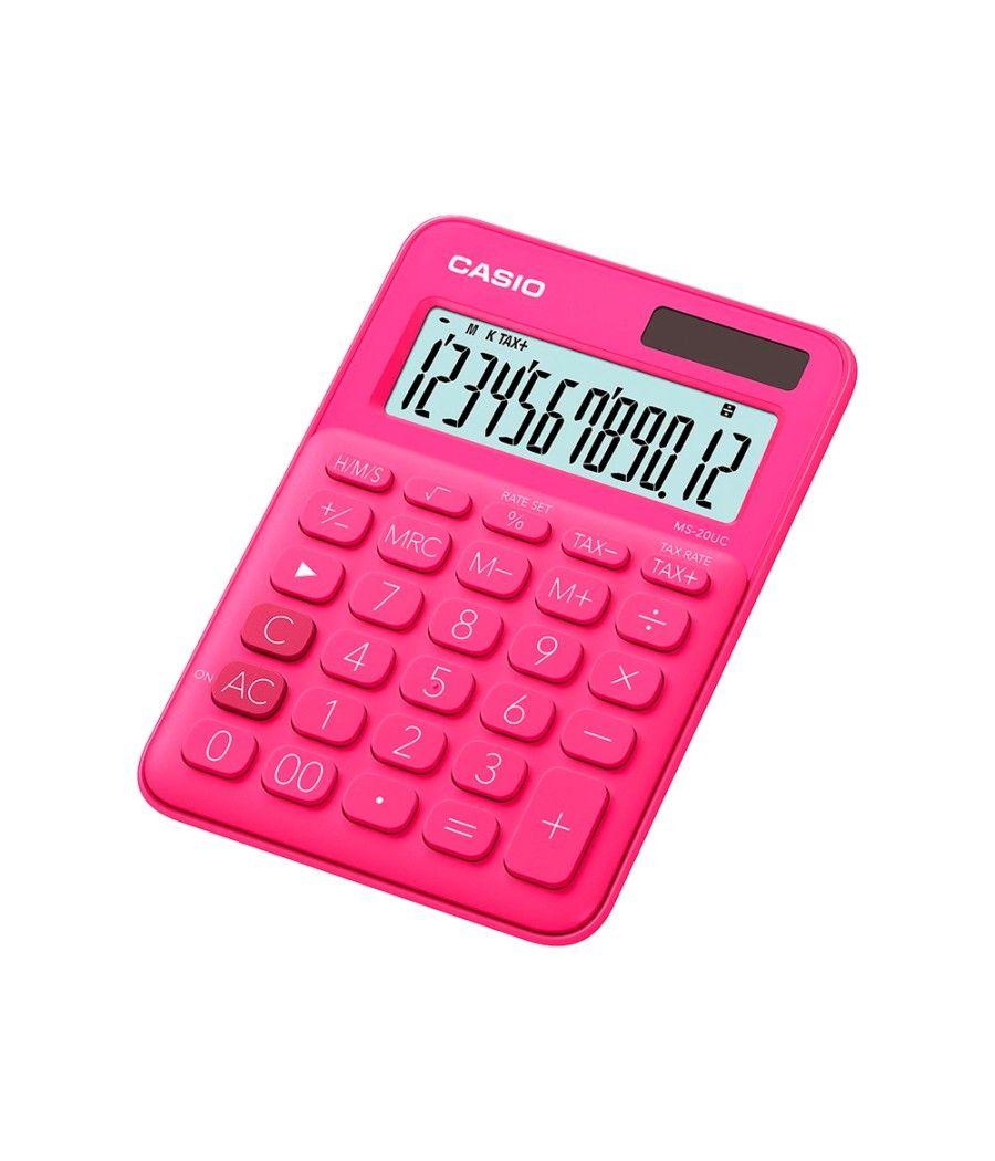 Calculadora casio ms-20uc-rd sobremesa 12 dígitos tax +/- color fucsia - Imagen 1