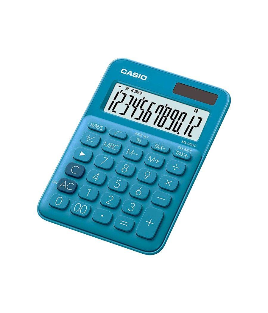 Calculadora casio ms-20uc-bu sobremesa 12 dígitos tax +/- color azul - Imagen 1