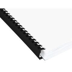 Canutillo q-connect redondo 8 mm plástico negro capacidad 40 hojas caja de 100 unidades - Imagen 1