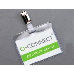 Bolsa de plastificar q-connect 67x98 mm 125 mc con clip para tarjetas de visita caja de 25 unidades - Imagen 1