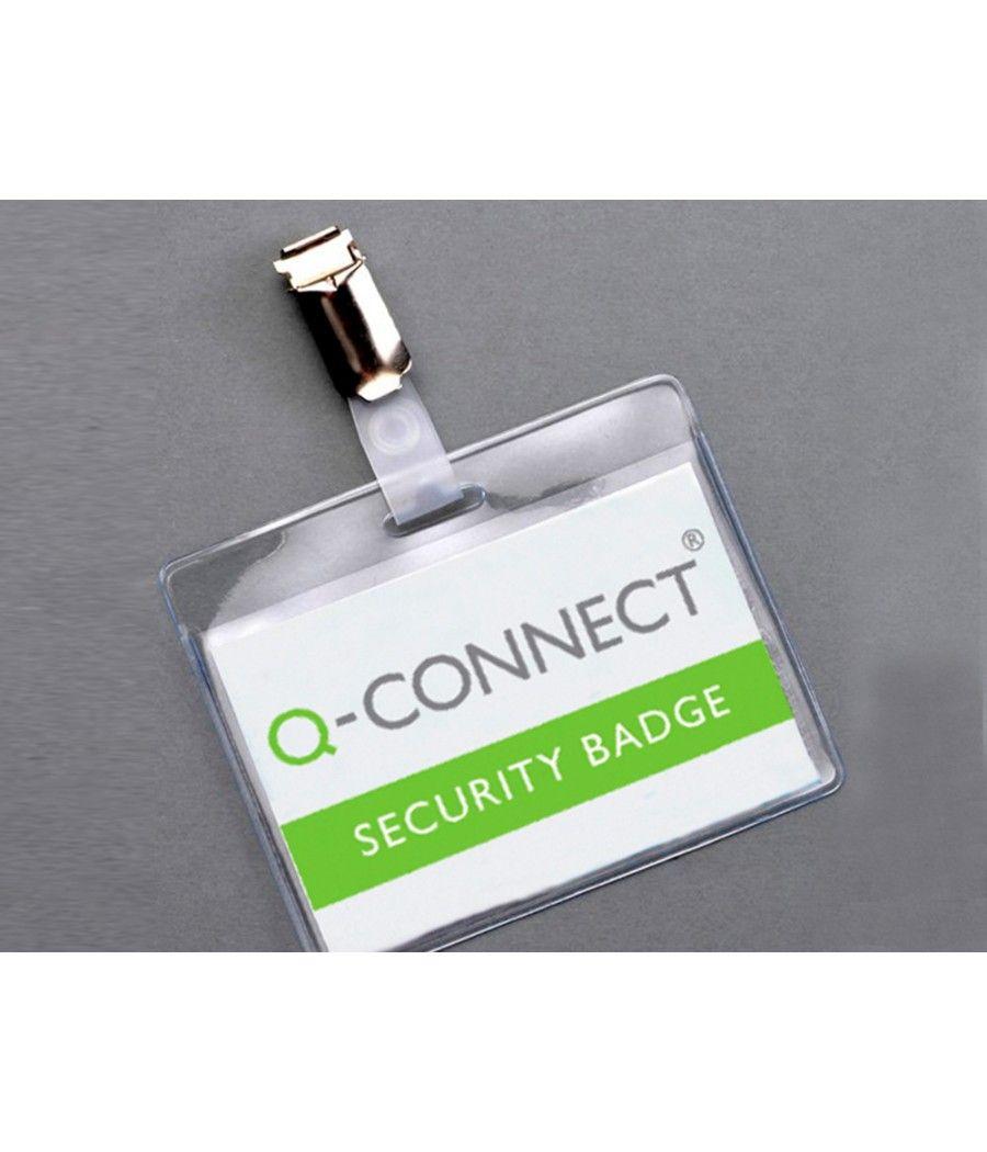 Bolsa de plastificar q-connect 67x98 mm 125 mc con clip para tarjetas de visita caja de 25 unidades - Imagen 1