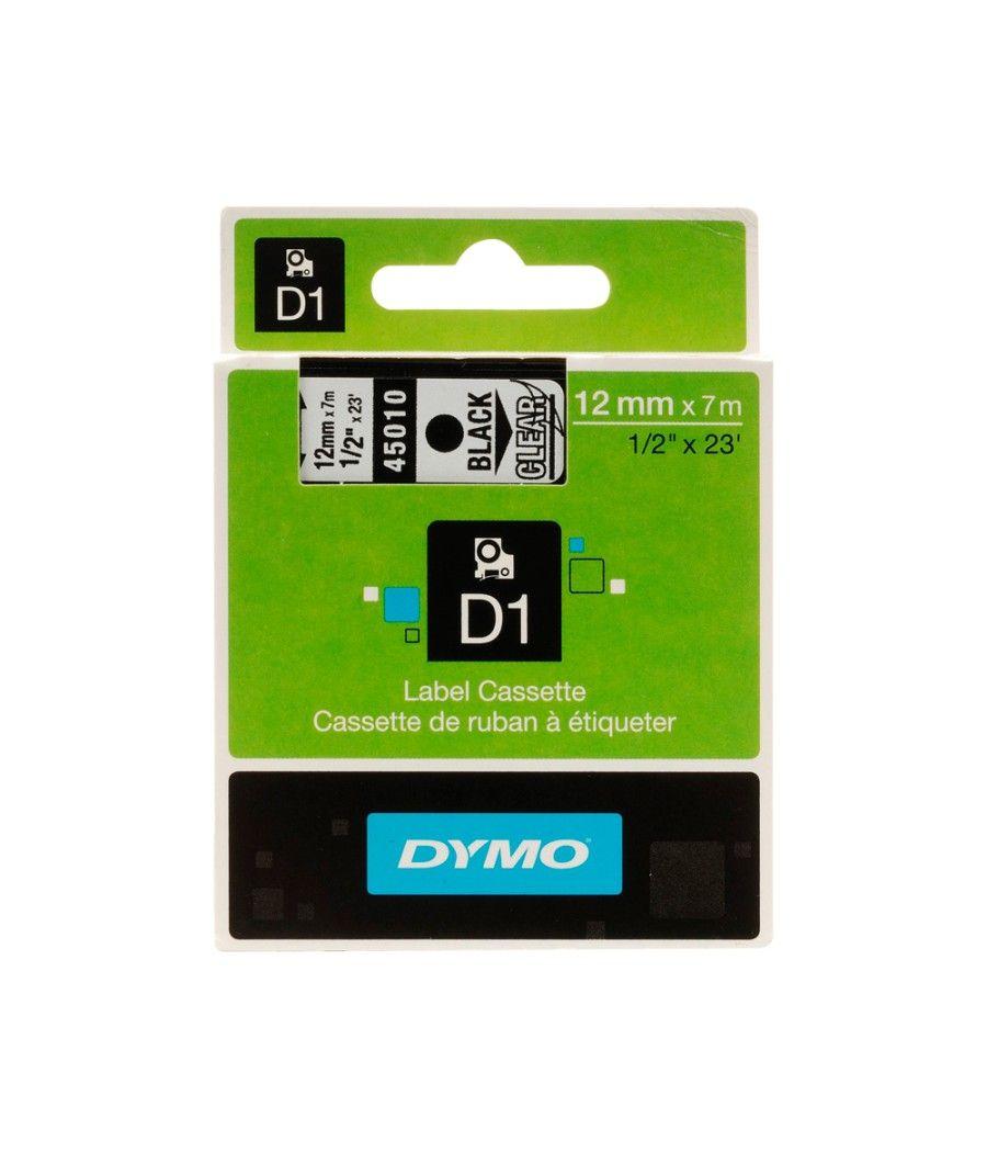 Cinta dymo negro transparente 12mm x7 mt d1 - Imagen 1