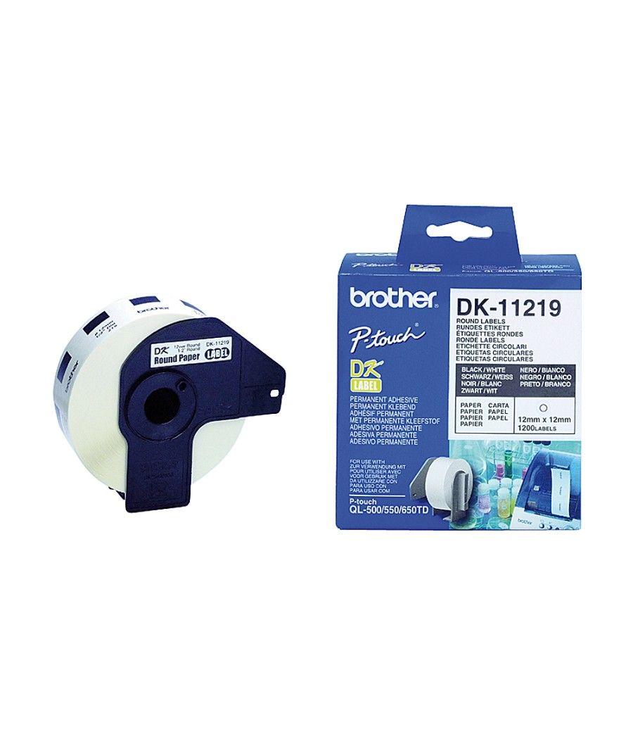 Etiqueta brother dk11219 para impresoras de etiquetas ql-circulares 12 mm 800 etiquetas- - Imagen 1