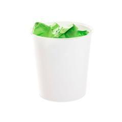Papelera plástico archivo 2000 ecogreen 100% reciclada 18 litros color blanco pastel - Imagen 1