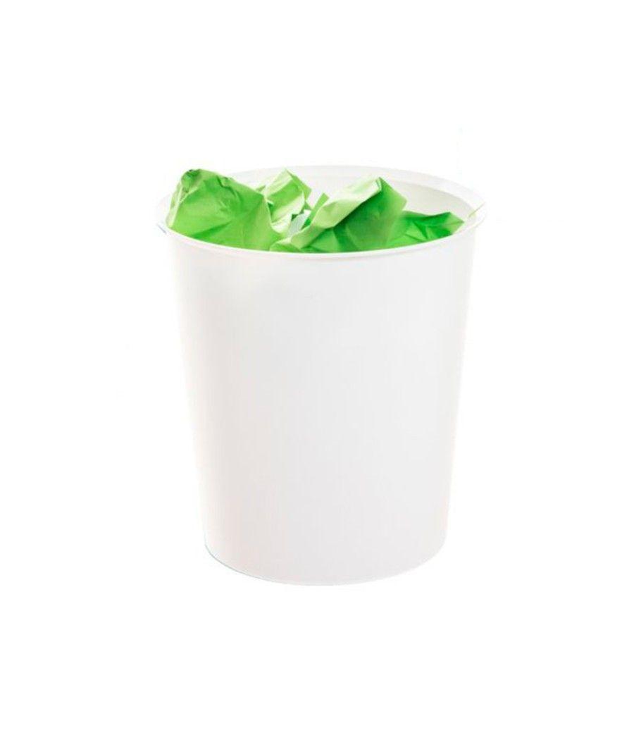 Papelera plástico archivo 2000 ecogreen 100% reciclada 18 litros color blanco pastel - Imagen 1