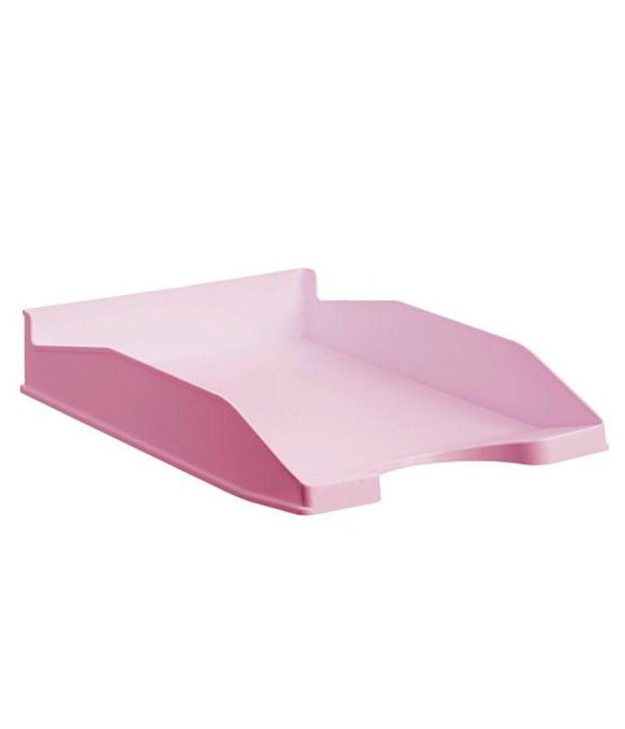 Bandeja sobremesa archivo 2000 ecogreen plástico 100% reciclado apilable formatos din a4 y folio color rosa - Imagen 1