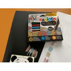 Rotulador carioca metallic punta fina caja de 8 colores surtidos - Imagen 1