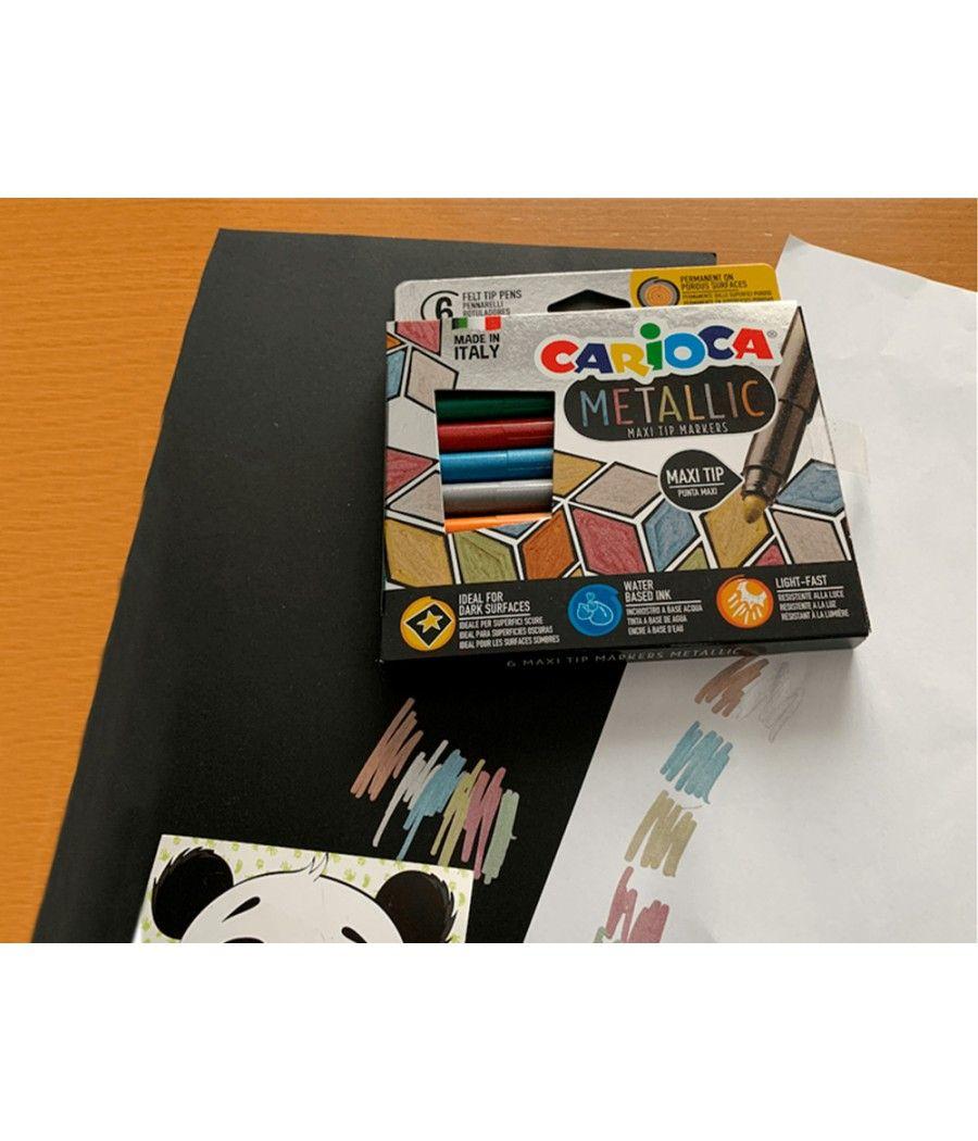 Rotulador carioca metallic punta fina caja de 8 colores surtidos - Imagen 1