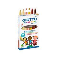 Rotulador giotto turbo maxi skin tones lavable punta bloqueada caja de 6 colores surtidos - Imagen 1