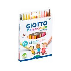 Rotulador giotto turbo color skin tones lavable punta bloqueada caja de 12 colores surtidos - Imagen 1