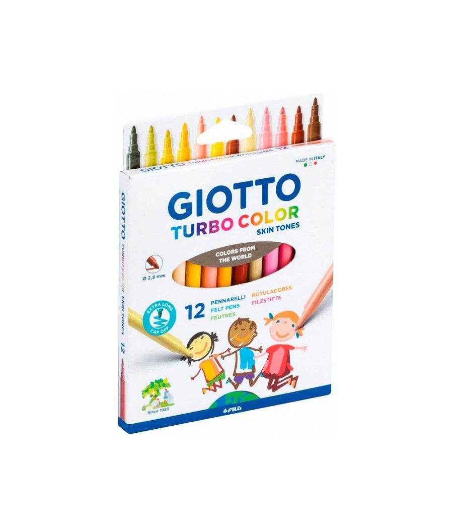 Rotulador giotto turbo color skin tones lavable punta bloqueada caja de 12 colores surtidos - Imagen 1