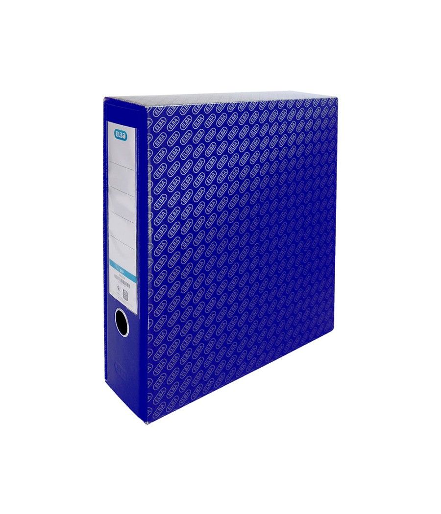 Caja archivador de palanca cartón forrado elba din a4 lomo 85 mm azul - Imagen 1