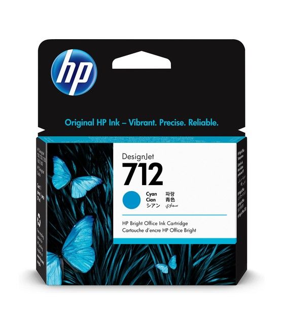HP Cartucho de Tinta DesignJet 712 cian de 29 ml - Imagen 1