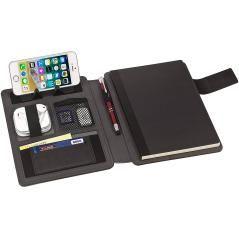 Portanotas carchivo venture din a5 con soporte smartphone cuaderno color gris - Imagen 1