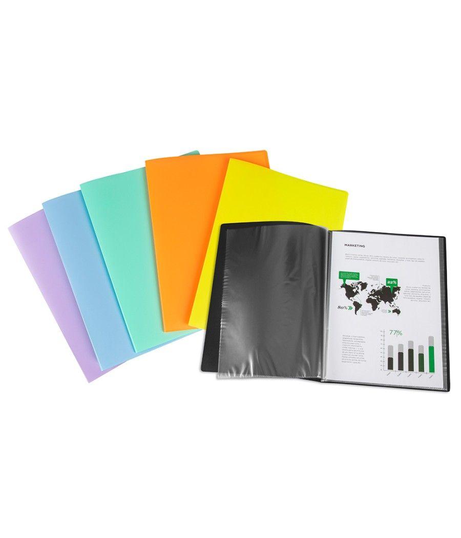 Carpeta liderpapel escaparate 80 fundas polipropileno din a4 negro opaco - Imagen 1