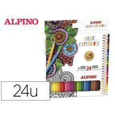 Lápices de colores alpino experience mina premium 3,3 mm caja cartón de 24 unidades colores - Imagen 1