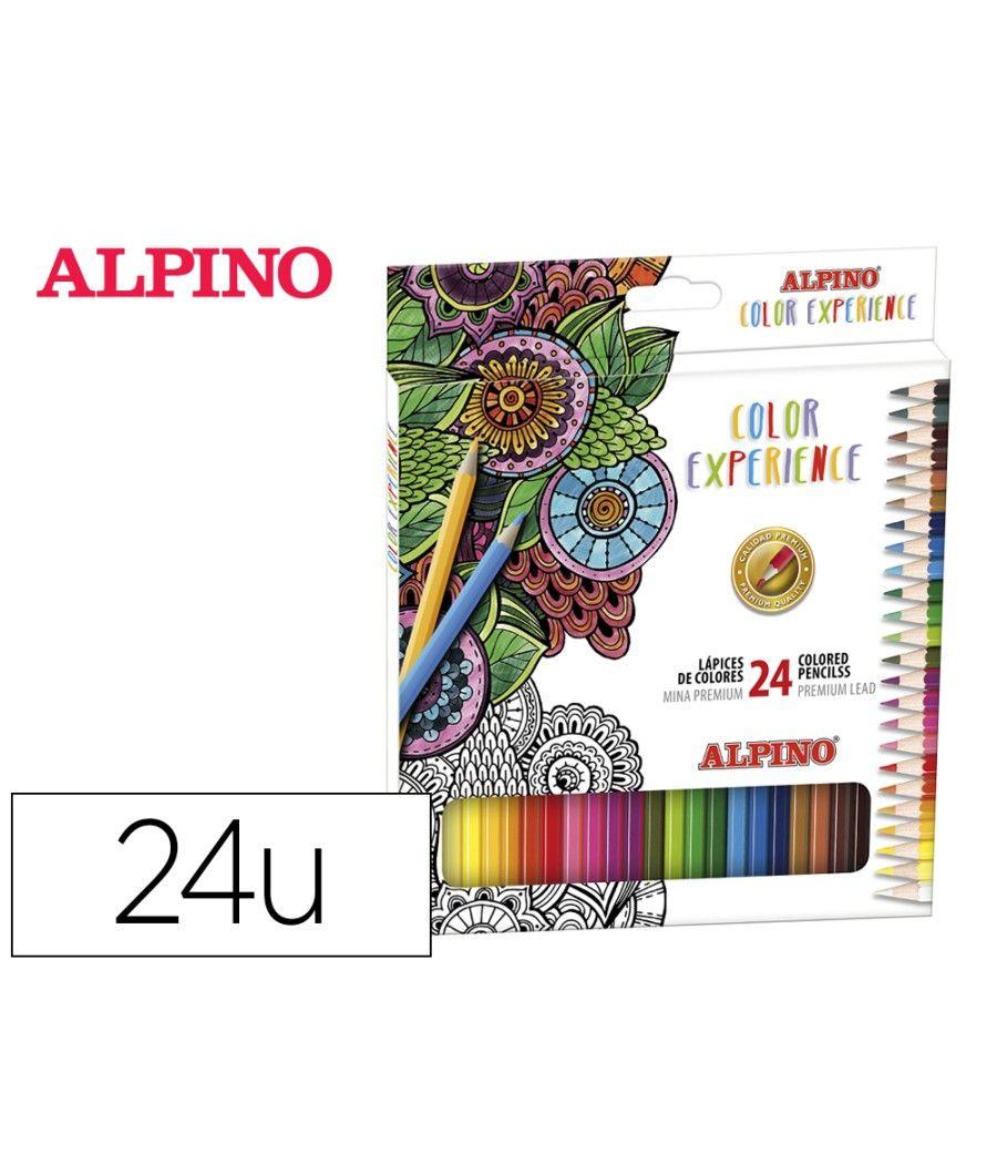 Lápices de colores alpino experience mina premium 3,3 mm caja cartón de 24 unidades colores - Imagen 1