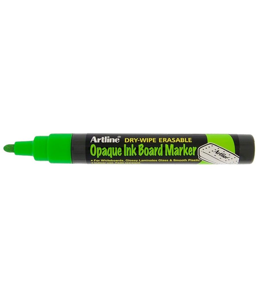 Rotulador artline pizarra epd-4 color verde fluorescente opaque ink board punta redonda 2 mm - Imagen 1