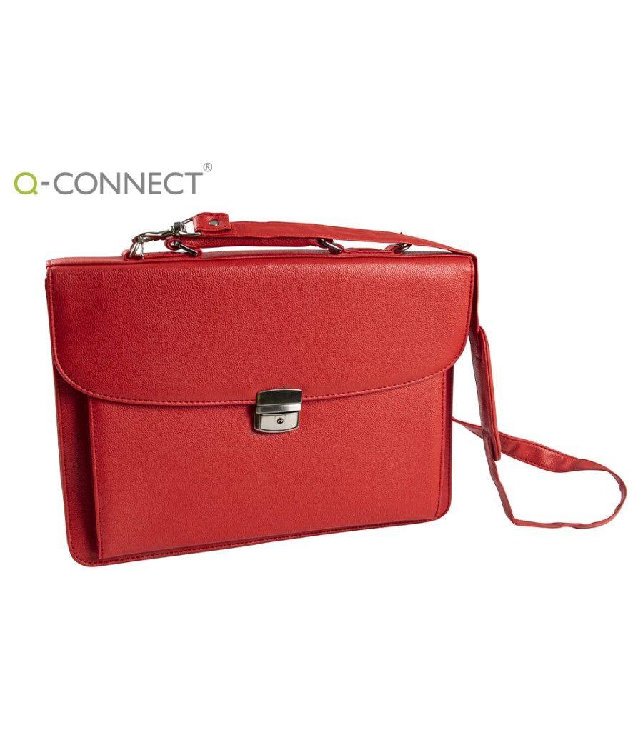 Cartera portadocumentos q-connect con correa cierre metélico y departamentos interiores color rojo 390x280 - Imagen 1