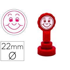 Sello artline emoticono sonrisa color rojo 22 mm diametro - Imagen 1