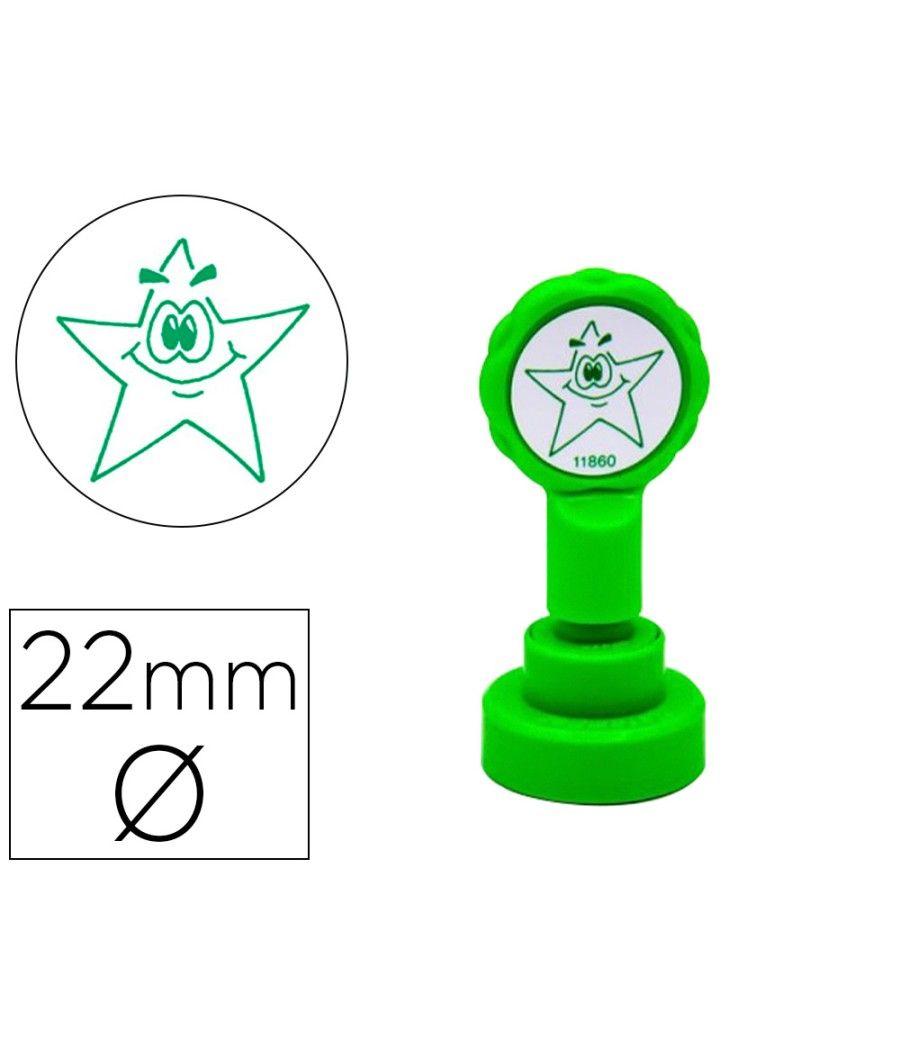 Sello artline emoticono estrella color verde 22 mm diametro - Imagen 1