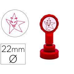 Sello artline emoticono estrella color rojo 22 mm diametro - Imagen 1