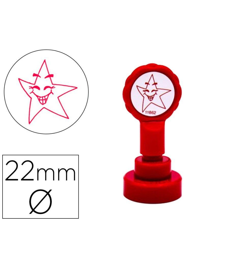 Sello artline emoticono estrella color rojo 22 mm diametro - Imagen 1