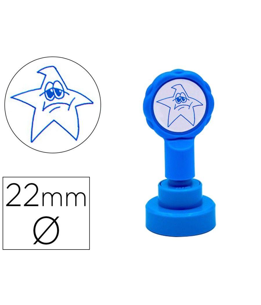 Sello artline emoticono estrella triste color azul 22 mm diametro - Imagen 1